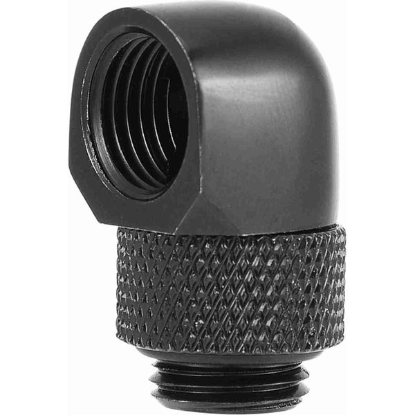 90 Gradi Pc Raffreddamento Ad Acqua Regolazione A Due Tocchi Filettatura G1/4 Connettore A Gomito Per Tubi Nero-image