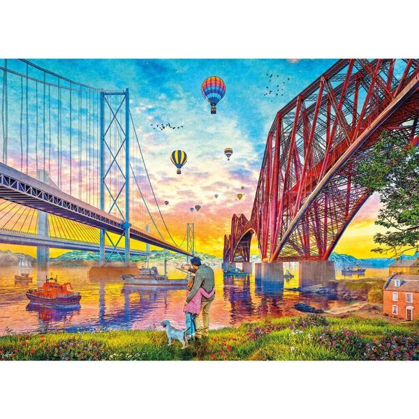 Gibsons Puzzle Three Bridges Crossing - 1000 Teile Puzzlespaß-image
