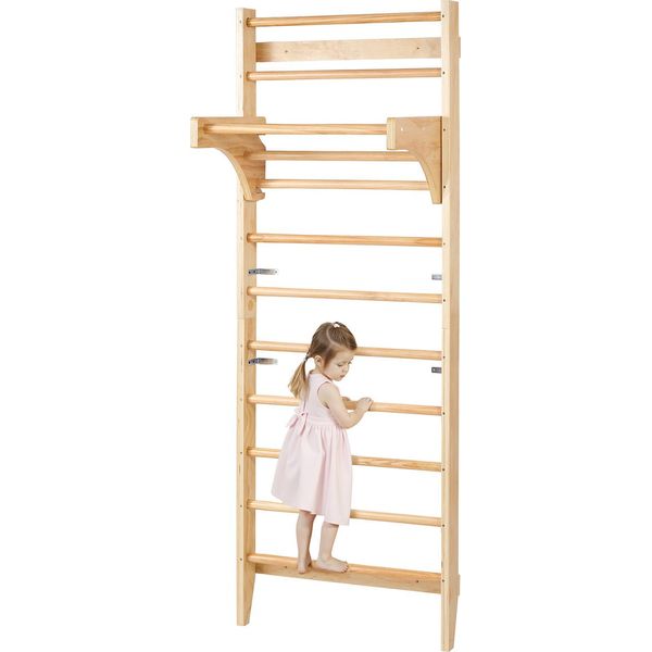 Vevor Scala Svedese A Muro A 10 Gradini Per Arrampicata Indoor In Legno Massiccio, Scala Di Arrampicata Per Parco Giochi Indoor Da 100 Kg Con Barra Di Trazione - Regalo Ideale Per I Bambini-image