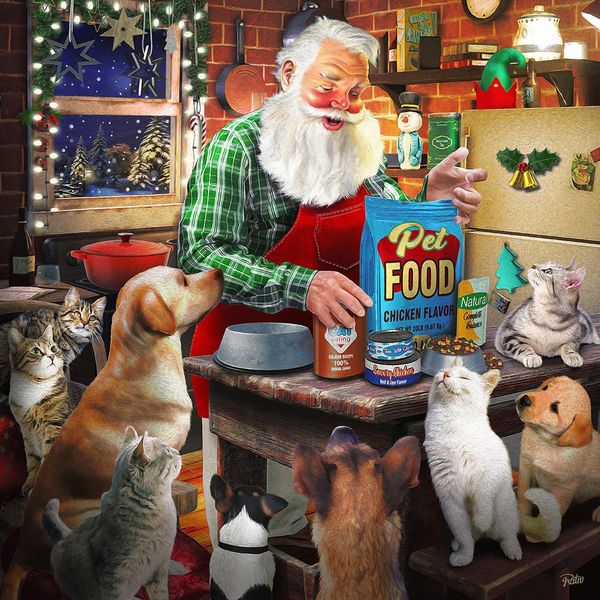 Sunsout Puzzle Xxl - Babbo Natale E I Suoi Animali - 500 Pezzi-image
