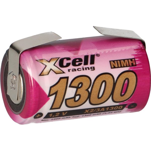 Batteria Ricaricabile Xcell 2/3 A 1,2V 1300Mah Nimh Etichetta A Saldare A U-image