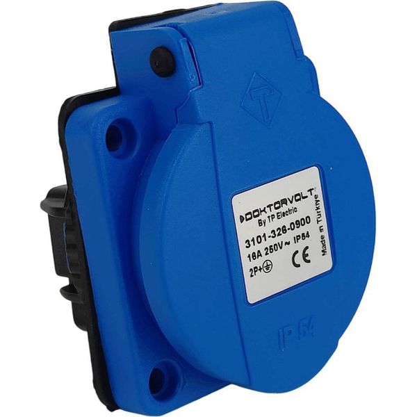 Presa Di Corrente Incorporata 230V 16A IP54 Presa Di Corrente A Muro Presa Di Corrente Blu Sistema Francese Tpe 6834-image