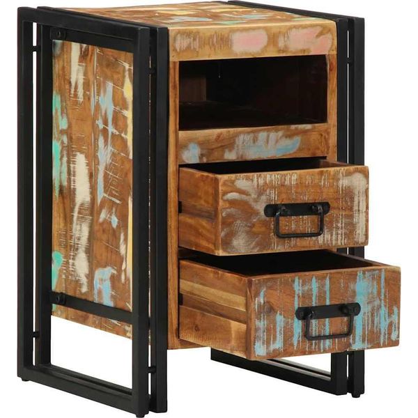 Syfax™ Comodino 40X40X59 Cm In Legno Massello Di Recupero-image