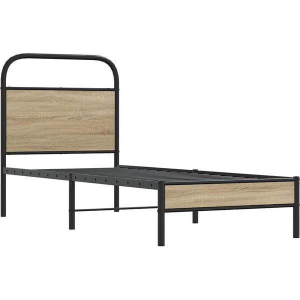 Syfax™ Giroletto Senza Materasso Rovere Fumo 75X190 Cm In Truciolato-image
