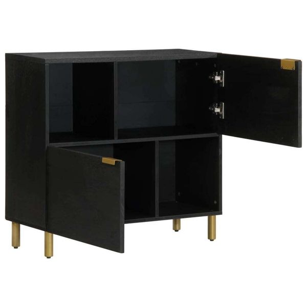 Syfax™ Credenza Nera 80X33X75 Cm In Legno Multistrato-image
