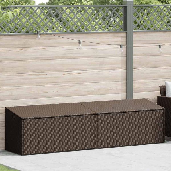 Syfax™ Baule Da Giardino Marrone 220X50X58 Cm In Polyrattan-image
