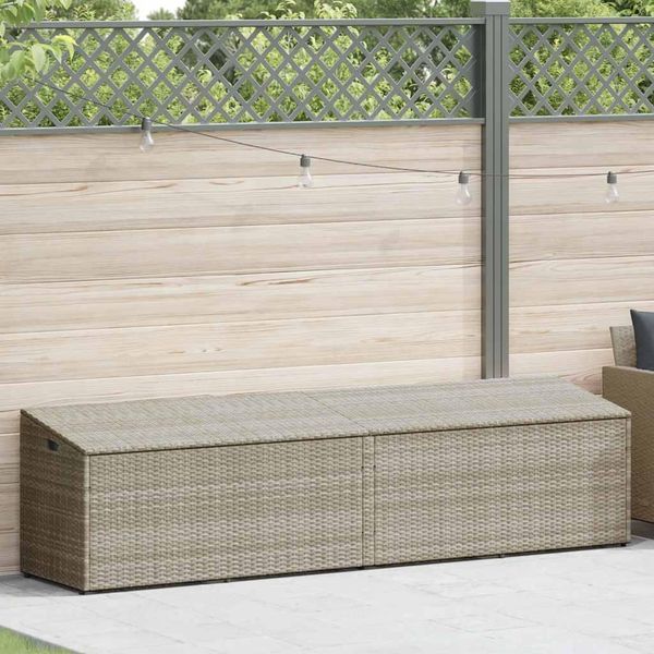 Syfax™ Baule Da Giardino Grigio Chiaro 220X50X58 Cm In Polyrattan-image