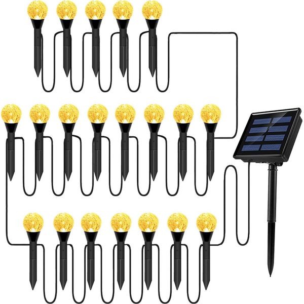 Set Di Lampade Solari A Bolle Per Prato Per La Decorazione Del Paesaggio All'aperto IP65 Impermeabile A Led Ad Energia Solare Per Vialetti, Cortili E Giardini-image