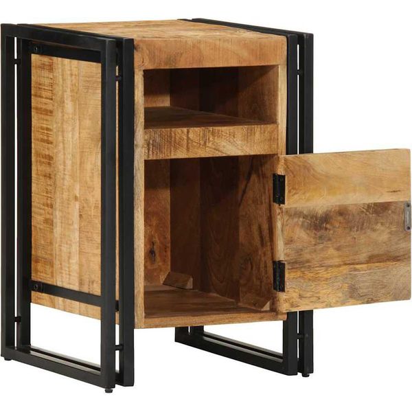 Syfax™ Comodino 40X40X59 Cm In Legno Grezzo Massello Di Mango-image