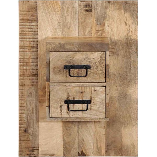 Syfax™ Comodino 60X32X80 Cm In Legno Grezzo Massello Di Mango-image