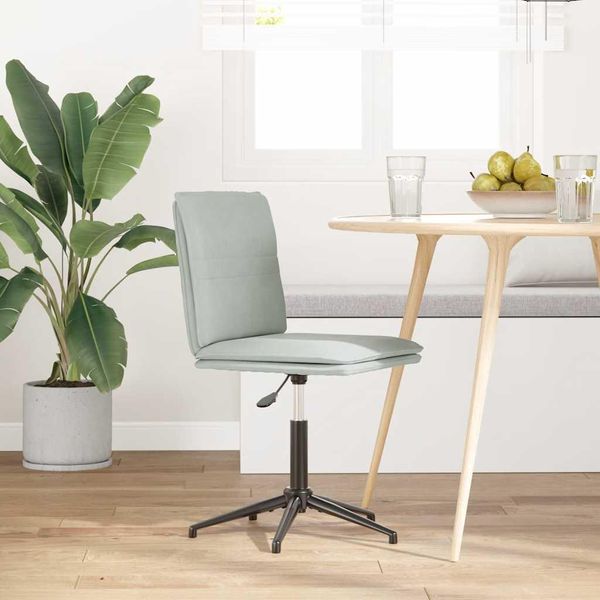 Syfax™ Sedia Da Pranzo Grigio Chiaro In Velluto-image