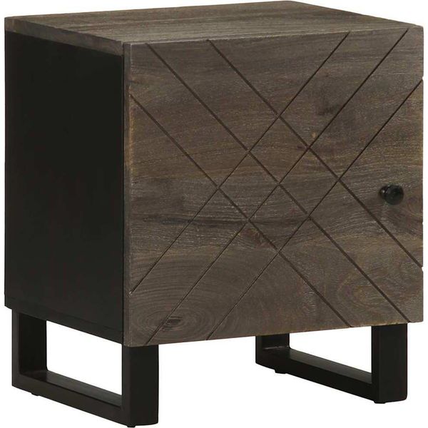 Syfax™ Comodini 2Pz Neri 40X33X46 Cm In Legno Massello Di Mango-image