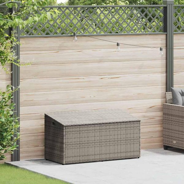 Syfax™ Baule Da Giardino Grigio 110X50X58 Cm In Polyrattan-image