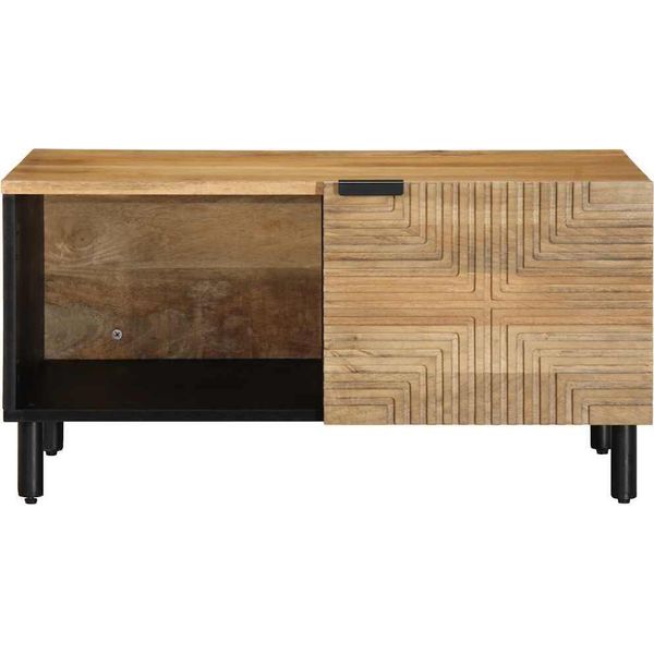 Syfax™ Tavolino Da Salotto Marrone 80X50X40 Cm Legno Massello Di Mango-image