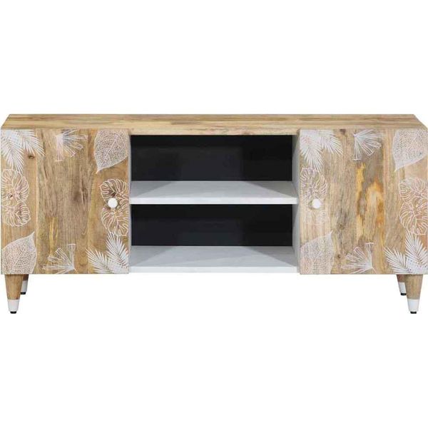 Syfax™ Mobile Porta Tv 105X33,5X46 Cm In Legno Massello Di Mango-image