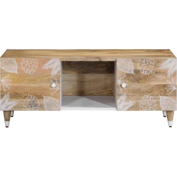 Syfax™ Tavolino Da Salotto 100X54X40 Cm In Legno Massello Di Mango-image