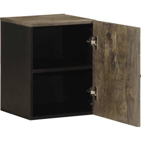 Syfax™ Mobile Da Bagno A Parete Nero 38X33X48 Cm Legno Massello Mango-image