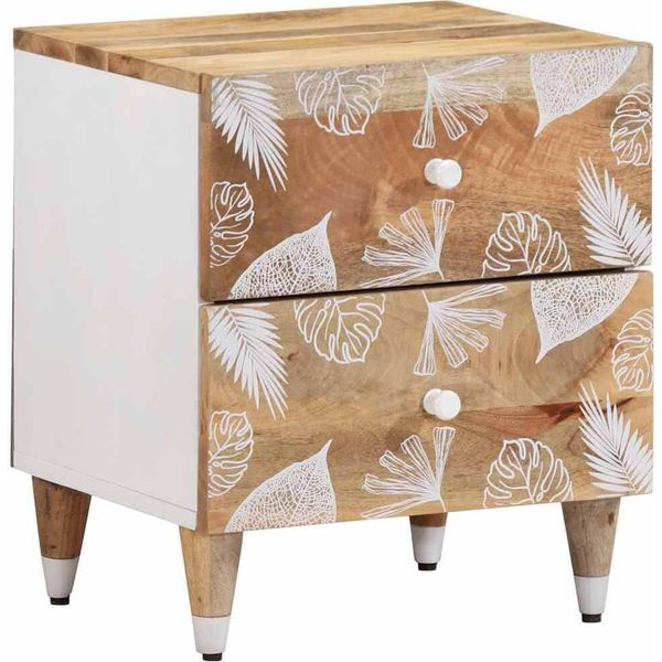 Syfax™ Comodini 2Pz 40X33,5X46 Cm In Legno Massello Di Mango-image