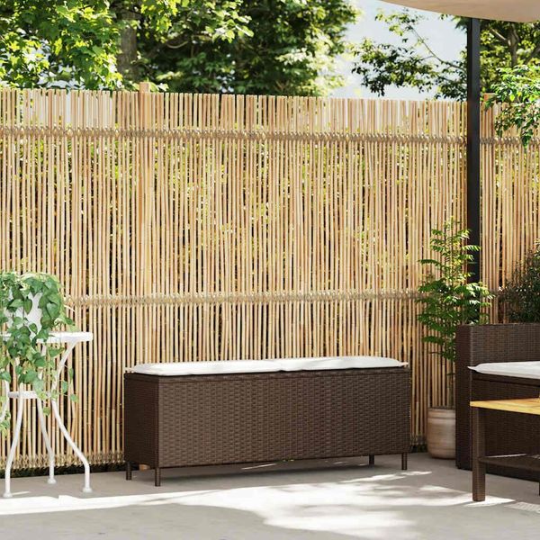 Syfax™ Panca Da Giardino Con Cuscino Grigio 110X30X40,5 Cm Polyrattan-image