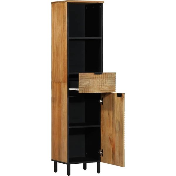 Syfax™ Mobile Da Bagno Marrone 38X33X160 Cm In Legno Massello Di Mango-image