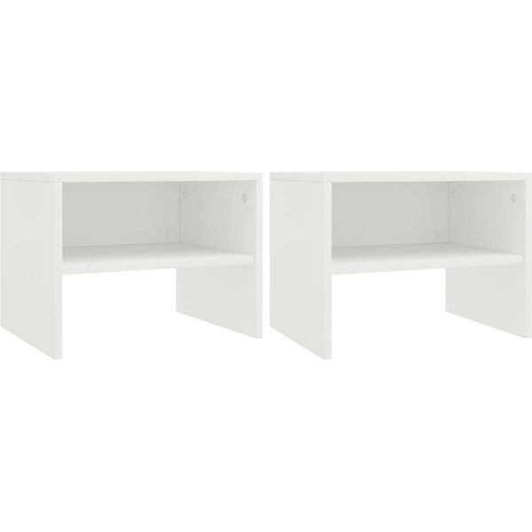 Syfax™ Comodini Bianchi 2 Pz 40X30X30 Cm Legno Ingegnerizzato-image
