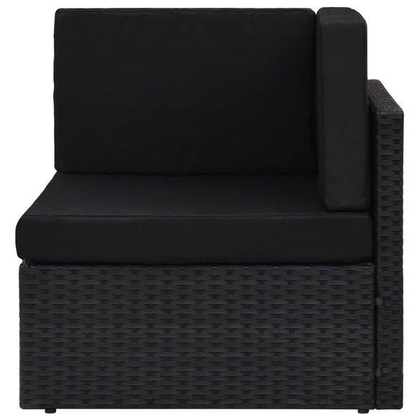 Syfax™ Divano Ad Angolo Modulare In Polyrattan Nero-image