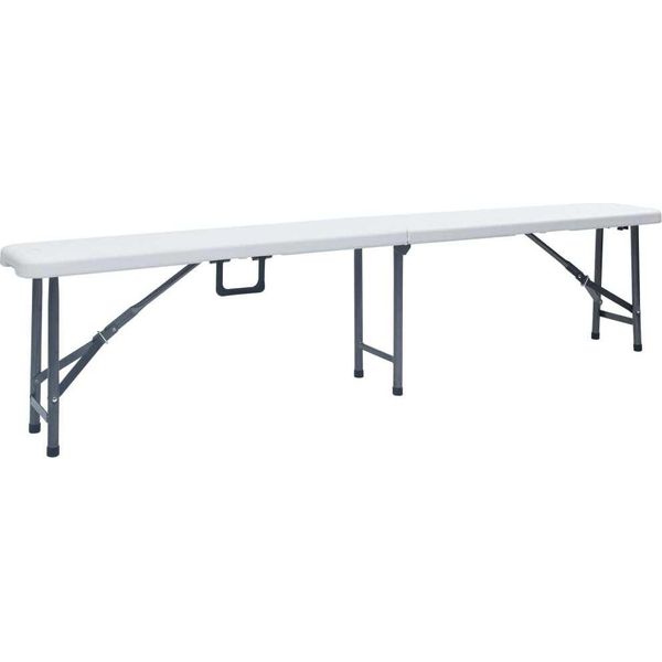 Syfax™ Panchine Da Giardino Pieghevoli 2 Pz 180 Cm In Hdpe Bianche-image