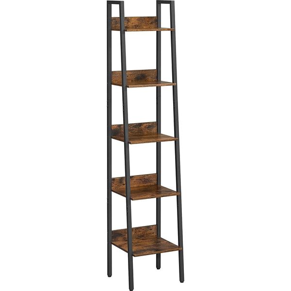 Scaffale A Scala, Scaffale Stretto A 5 Ripiani, Libreria Per Ufficio, Soggiorno, Camera Da Letto, Cucina-image