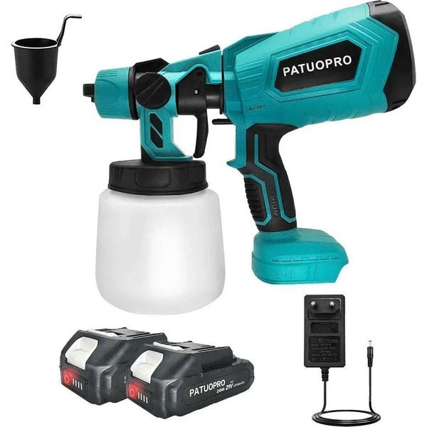 Pistola A Spruzzo Elettrica, Capacità 1000 Ml, Controllo Del Flusso Regolabile, Batteria 2PCS 2.0Ah, Spina Ue-image