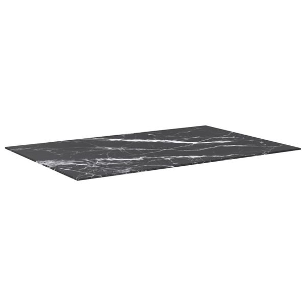 Syfax™ Piano Tavolo Nero 100X62 Cm 8Mm Vetro Temperato Design Marmo-image