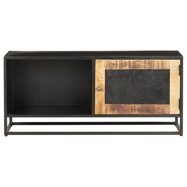 Syfax™ Mobile Porta Tv 90X30X40 Cm In Legno Di Mango Grezzo-image