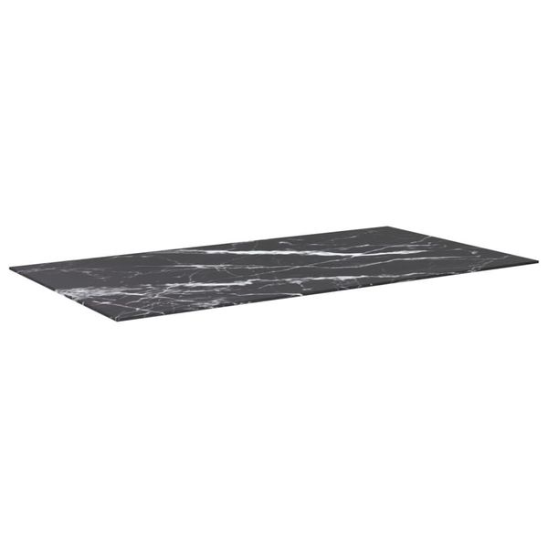 Syfax™ Piano Tavolo Nero 120X65 Cm 8Mm Vetro Temperato Design Marmo-image