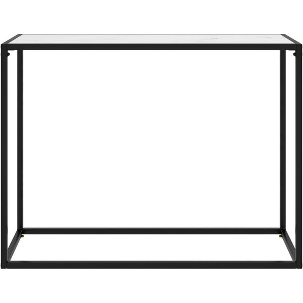 Syfax™ Tavolo Consolle Bianco 100X35X75 Cm In Vetro Temperato-image