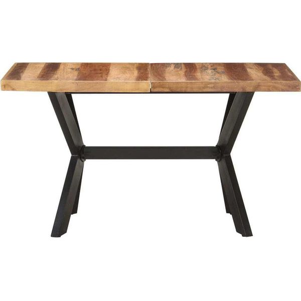 Syfax™ Tavolo Da Pranzo 140X70X75 Cm Legno Massello Con Finitura Ambra-image