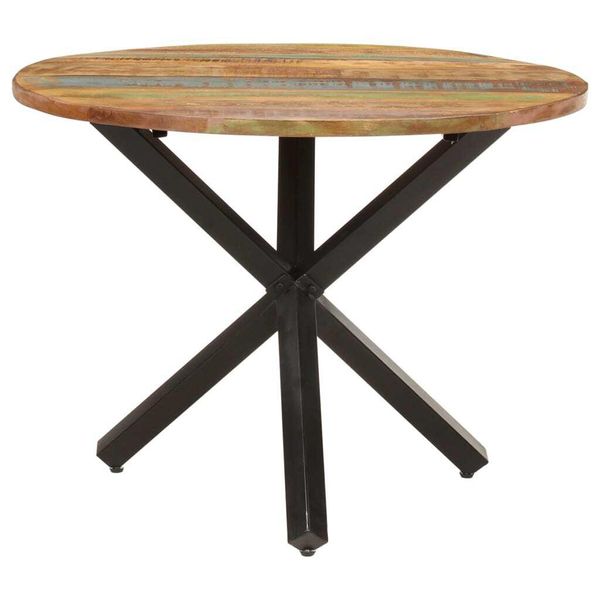 Syfax™ Tavolo Da Pranzo Rotondo 100X100X75 Cm Massello Di Recupero-image