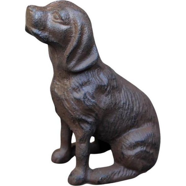 Figura Da Giardino Di Cane Seduto In Ghisa-image