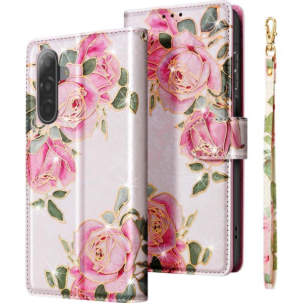Avizar, Custodia Portafoglio Samsung Galaxy A17 Cinturino Supporto Video, Rosa Chiaro-image