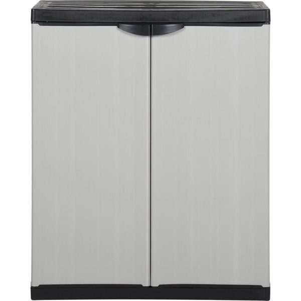 Syfax™ Armadietto Da Giardino Con 1 Ripiano Grigio E Nero 68X40X85 Cm-image