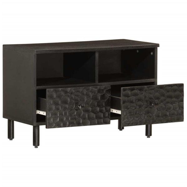 Syfax™ Mobile Porta Tv Nero 70X33X46 Cm In Legno Massello Di Mango-image