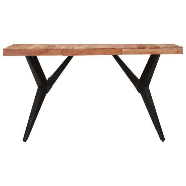 Syfax™ Tavolo Da Pranzo Nero 140X70X76 Cm In Legno Massello Di Acacia-image