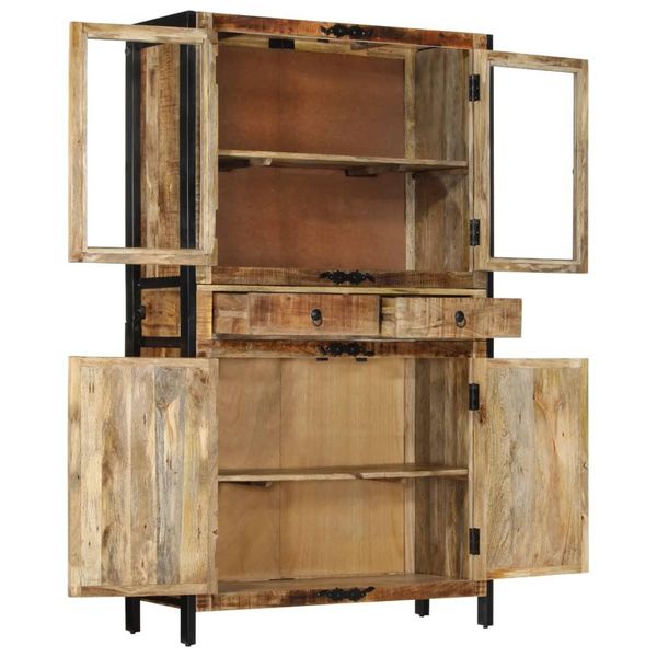 Syfax™ Credenza 100X40X175 Cm In Legno Grezzo Massello Di Mango-image