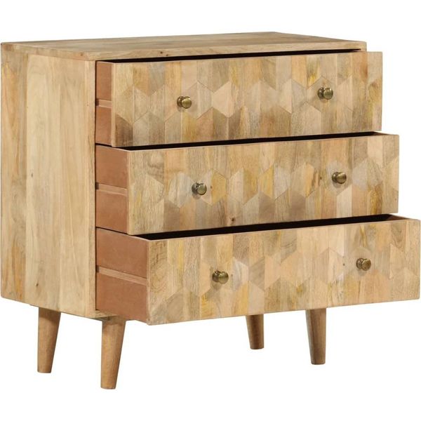 Syfax™ Cassettiera 70X35X70 Cm In Legno Massello Di Mango-image