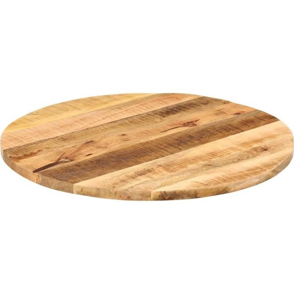 Syfax™ Piano Per Tavolo Ø 80X2,5Cm Rotondo Legno Massello Grezzo Mango-image