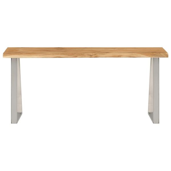 Syfax™ Panca Con Bordi Vivi 105 Cm In Legno Massello Di Acacia-image