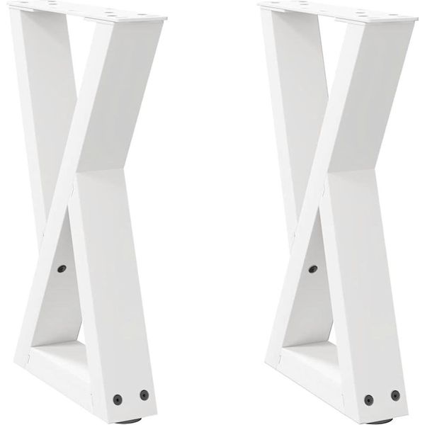 Syfax™ Gambe Per Tavolino 2 Pz Bianche 28X(42-43,3) Cm Acciaio-image