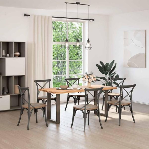 Syfax™ Gambe Per Tavolo Da Pranzo A Forma Di U 2 Pz In Acciaio Naturale 50X(72-73) Cm-image