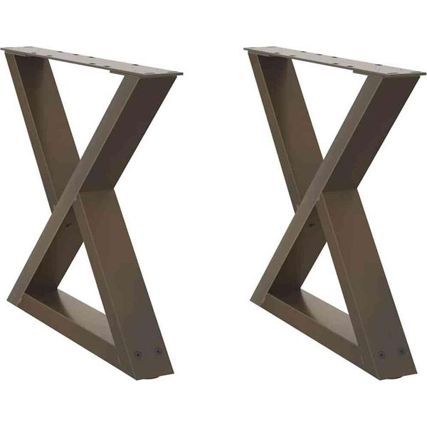 Syfax™ Gambe Per Tavolino Da Caffè 2 Pz In Acciaio Naturale 50X(42-43,3) Cm Acciaio-image