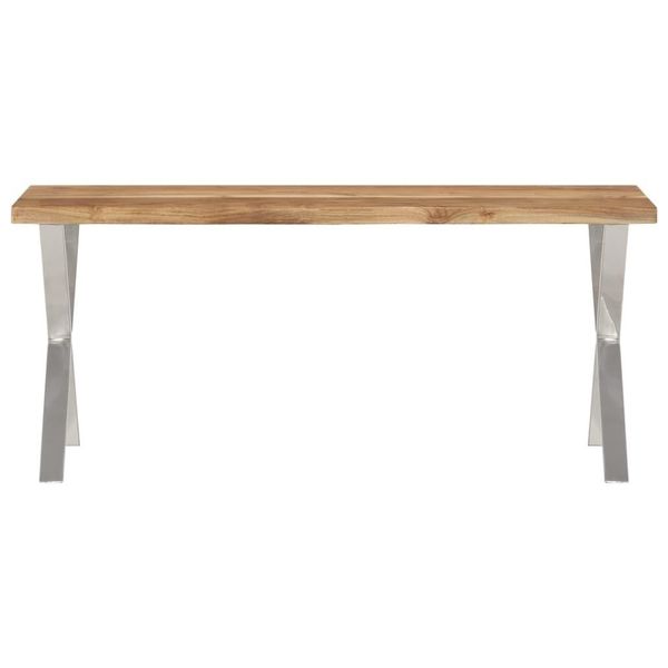 Syfax™ Panca Con Bordi Vivi 105 Cm In Legno Massello Di Acacia-image