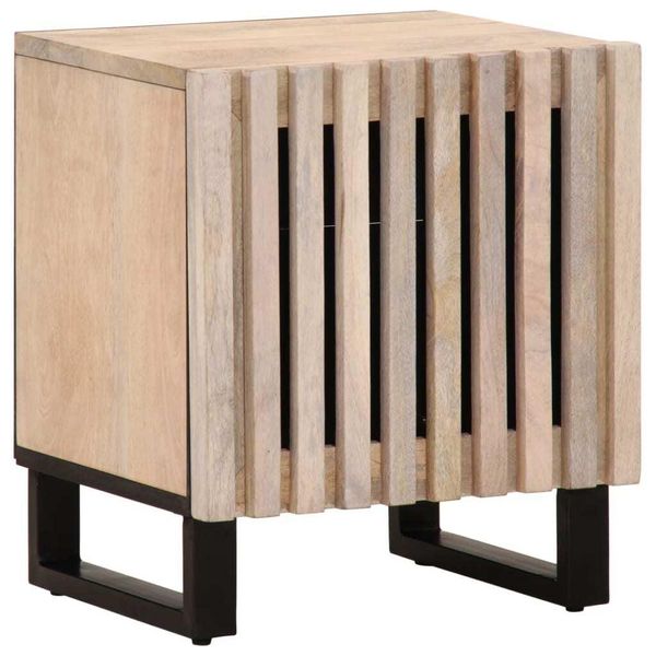 Syfax™ Comodini 2Pz 40X34X46 Cm In Legno Massello Di Mango Sbiancato-image