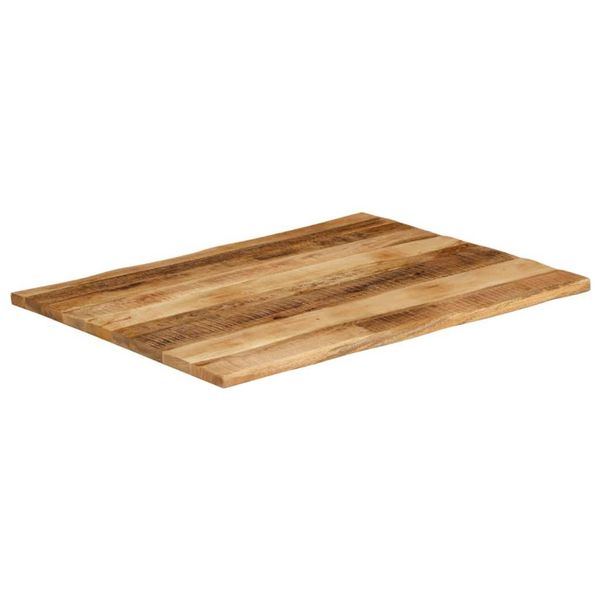 Syfax™ Piano Tavolo Bordi Vivi 100X80X3,8 Cm Legno Di Mango Grezzo-image